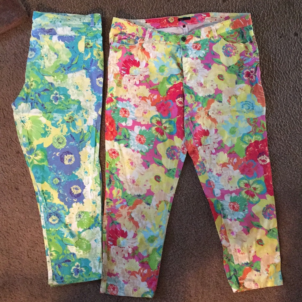 JCPennys  floral high cut jeans